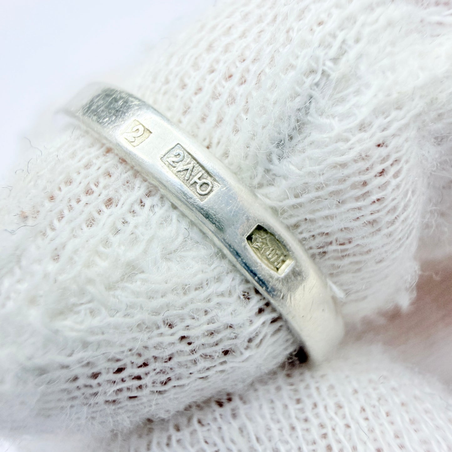 USSR. Vintage Solid 875 Silver Quartz Ring.