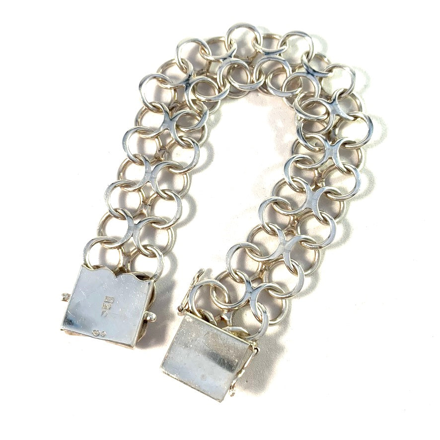 Kaplan, Sweden 1965 Vintage Sterling Silver Unisex Bracelet.