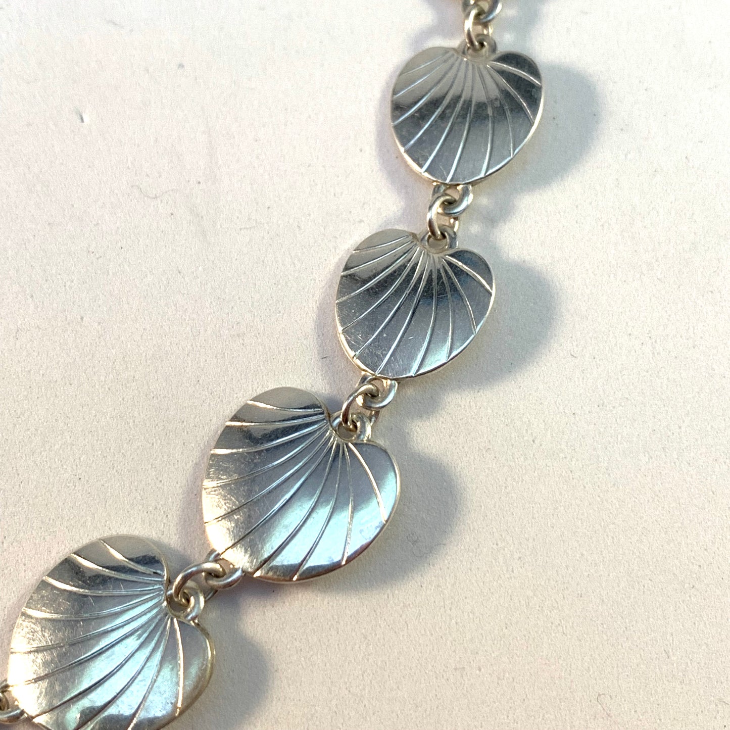 Eiler & Marløe, Denmark Mid Century 830 Silver Leaves Necklace.