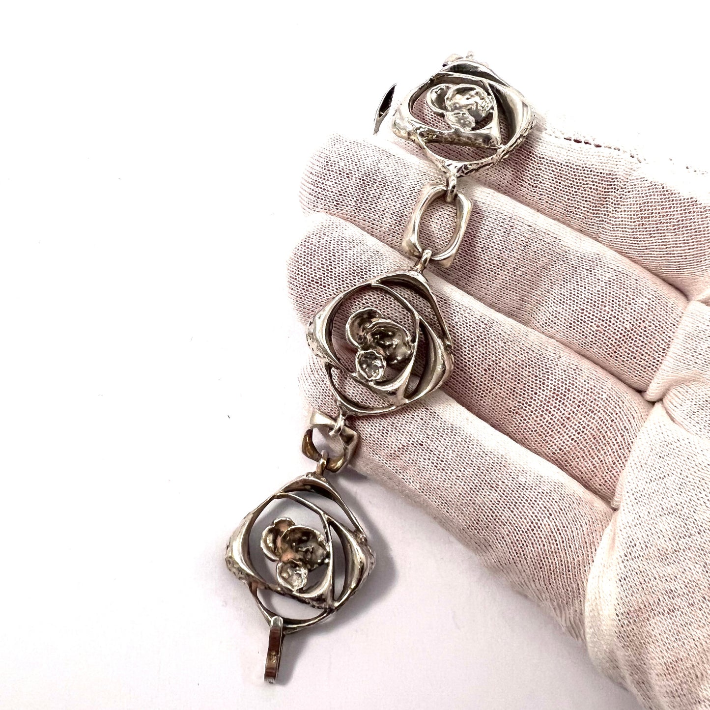 Sten & Laine, Finland 1977. Vintage Sterling Silver Orbital Bracelet.