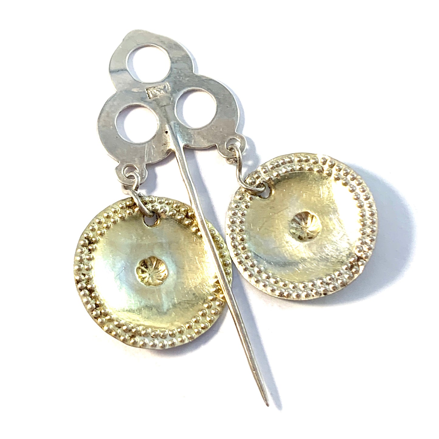 ローレンツ・レットマン、スウェーデン、1764~1791年。ジョージ王朝時代のソリッドシルバーの伝統的なブローチピン。