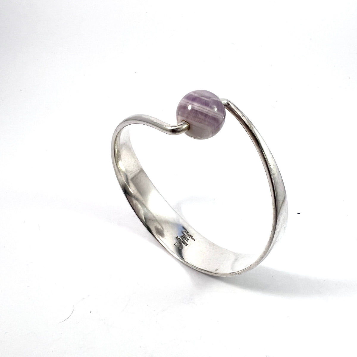 Hans Hansen, Denmark 1960s. Sterling Silver Amethyst Bracelet. Design #244 by Bent Gabrielsen.