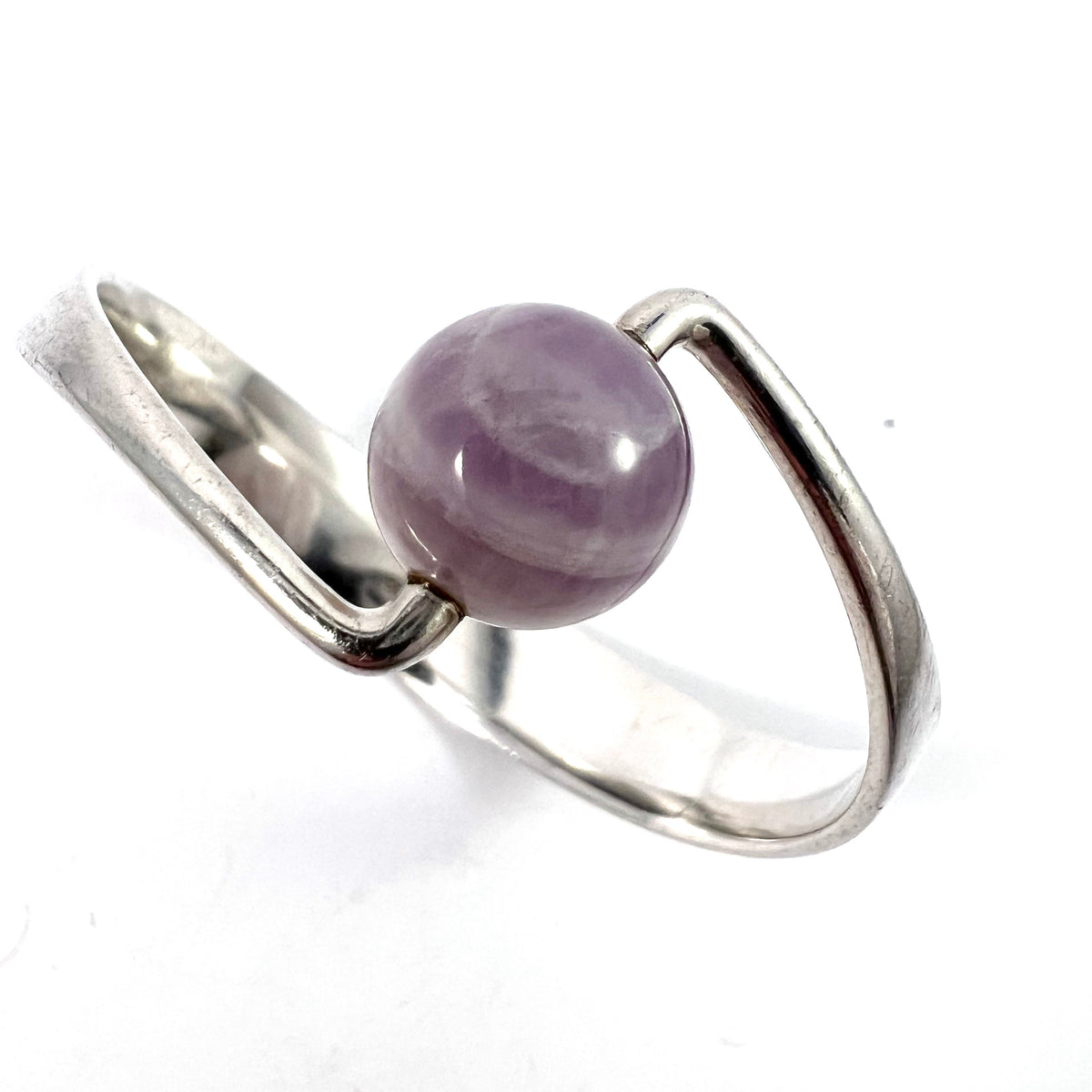 Hans Hansen, Denmark 1960s. Sterling Silver Amethyst Bracelet. Design #244 by Bent Gabrielsen.