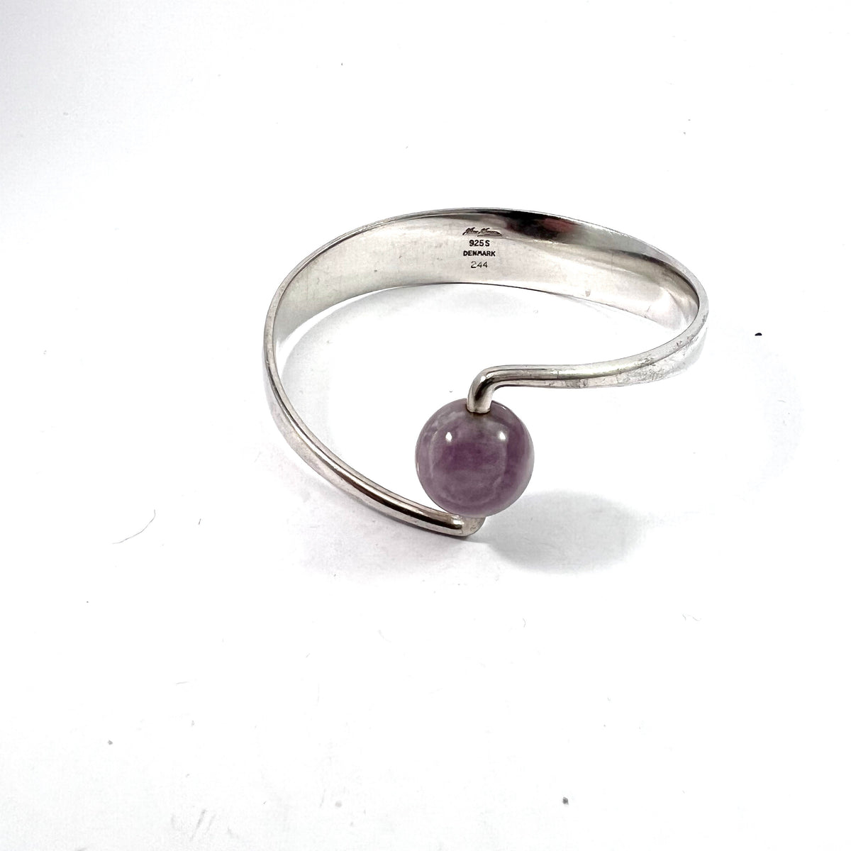 Hans Hansen, Denmark 1960s. Sterling Silver Amethyst Bracelet. Design #244 by Bent Gabrielsen.