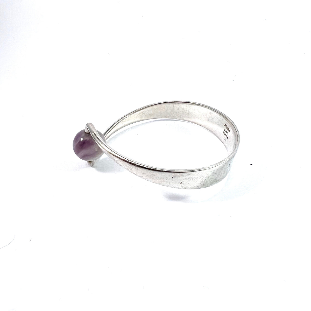 Hans Hansen, Denmark 1960s. Sterling Silver Amethyst Bracelet. Design #244 by Bent Gabrielsen.