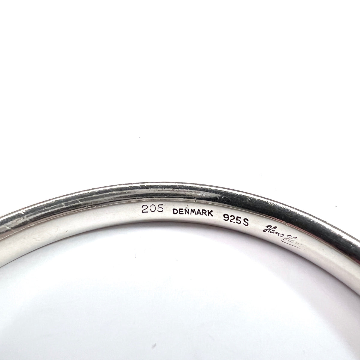 Hans Hansen, Denmark 1960s. Vintage Sterling Silver Bangle. Design 205.