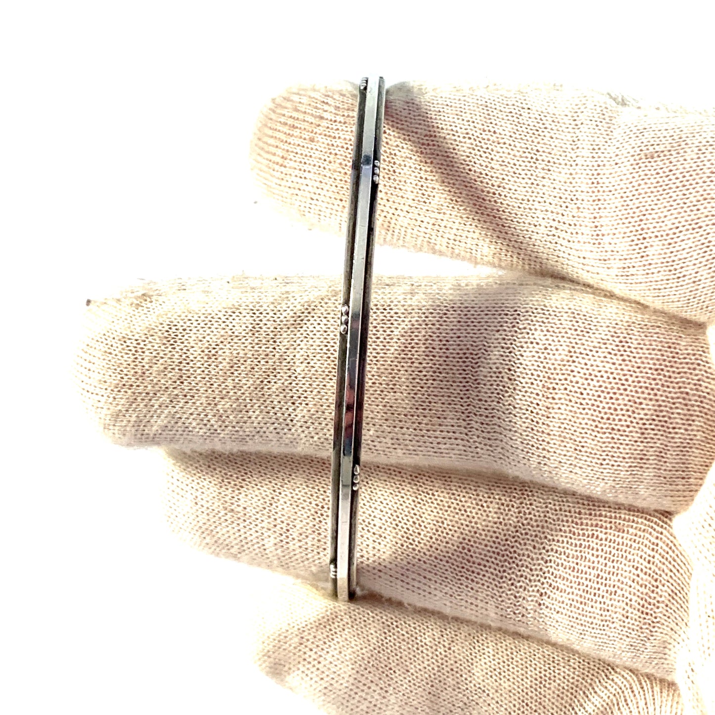 Georg Jensen, Denmark c year 1930. Art Deco Sterling Silver Bangle Bracelet. Design 51C