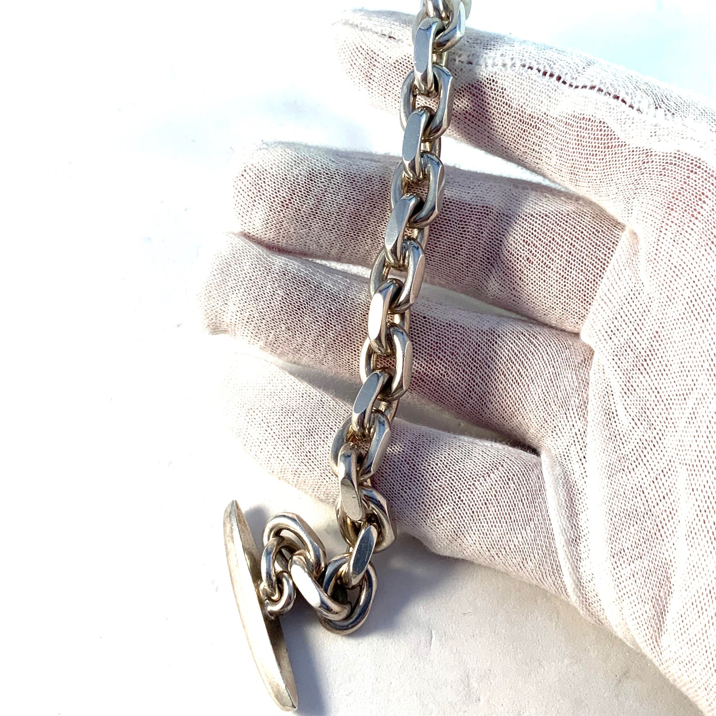 Denmark, Vintage Massive 2.62oz Sterling Silver Unisex Bracelet.