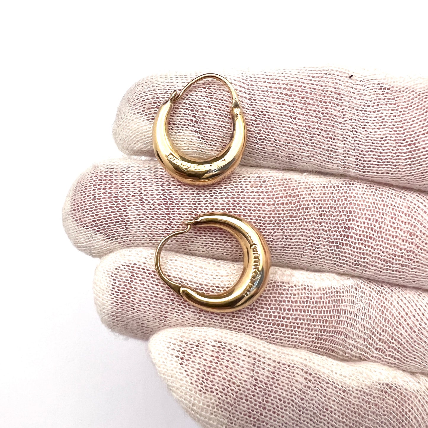 Elias F Grönqvist, Sweden c 1880. Antique Victorian 18k Gold Earrings.
