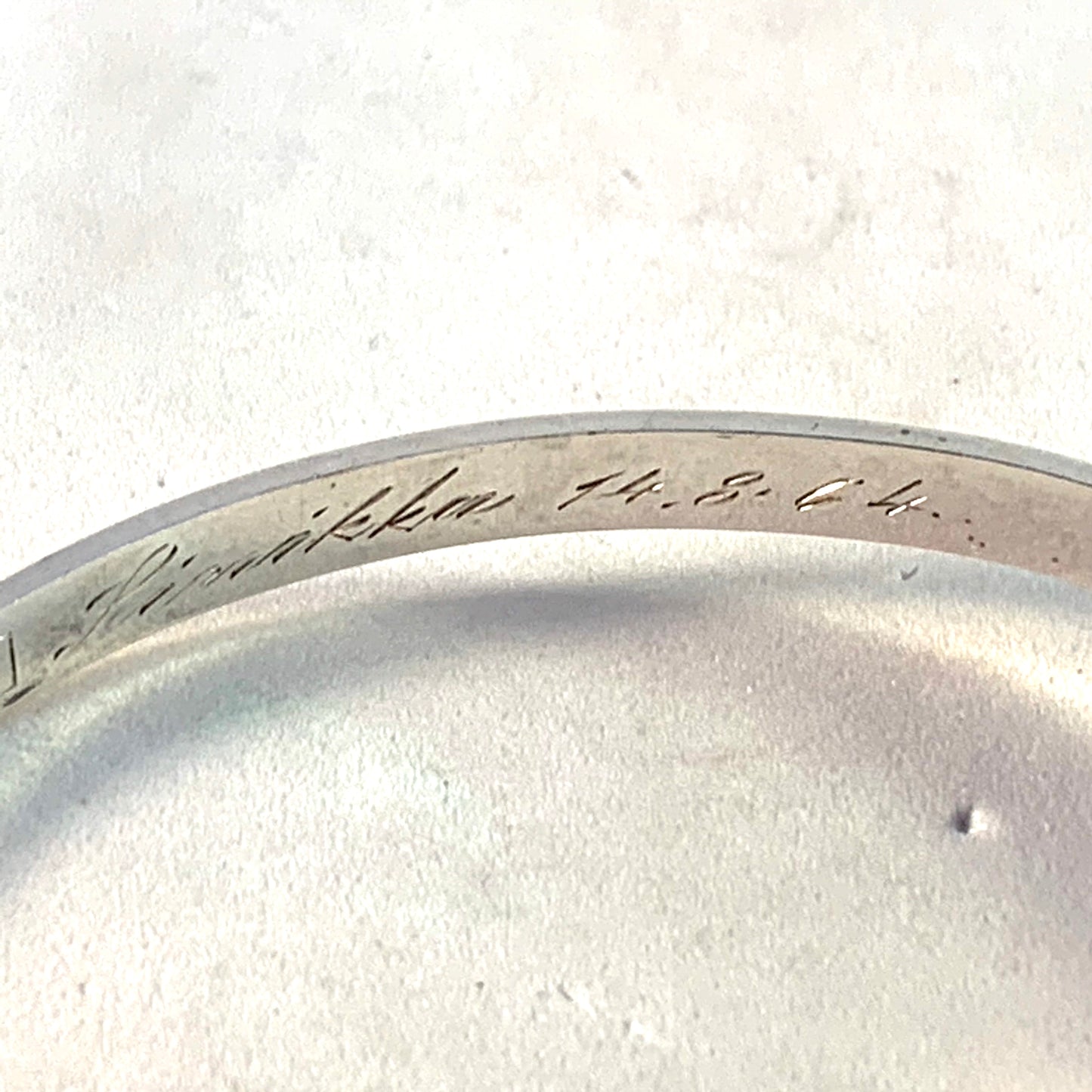 Erik Granit, Finland 1964 Solid Silver Amethyst Open/Close Bangle Bracelet.