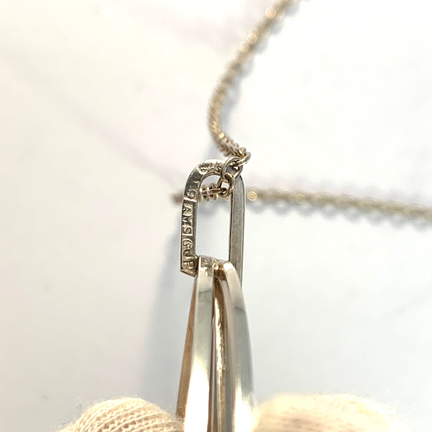 Arvo Saarela, Sweden 1961. Sterling Silver Tourmaline Pendant Necklace.