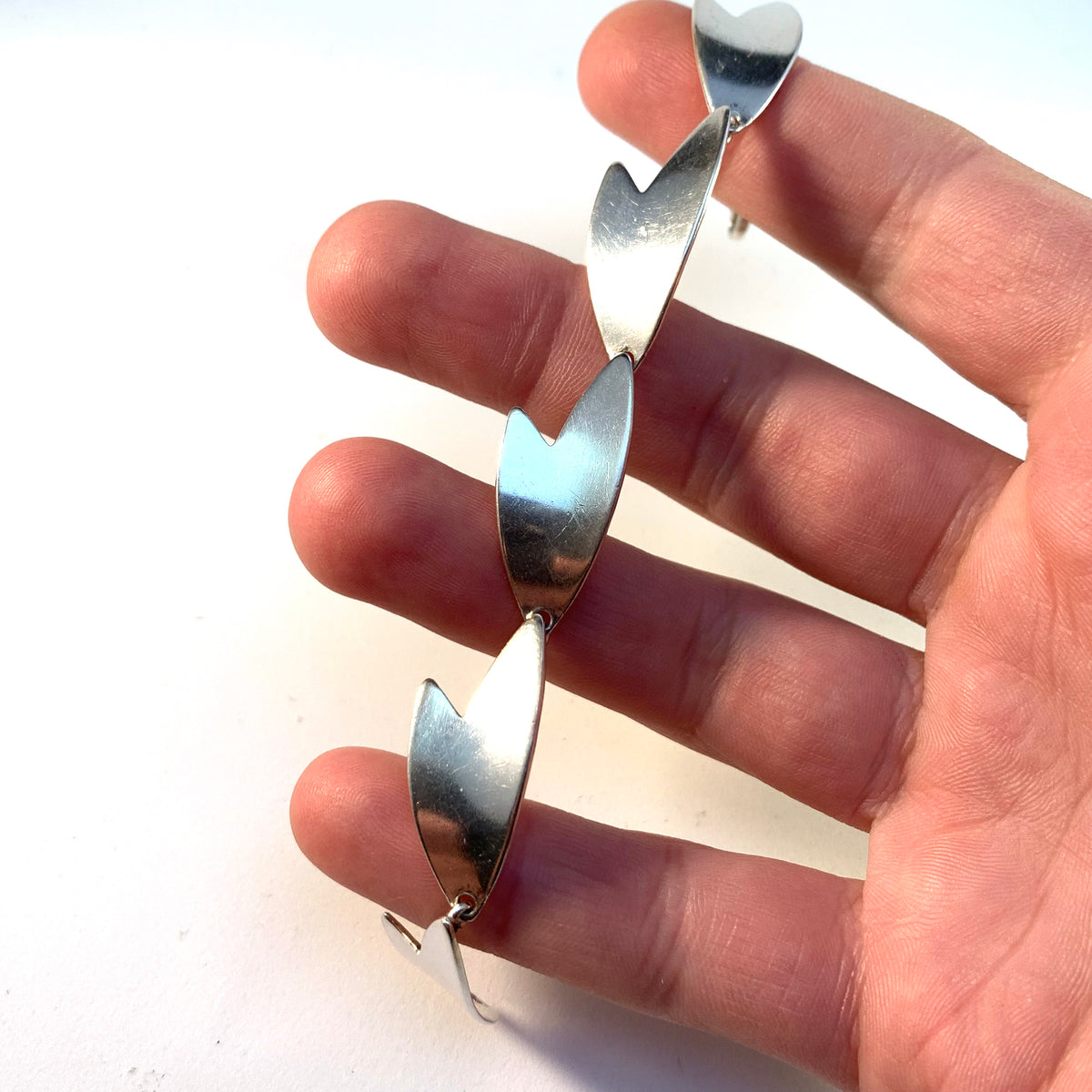 Arne Johansen, Denmark 1960s Vintage Sterling Silver Bracelet.