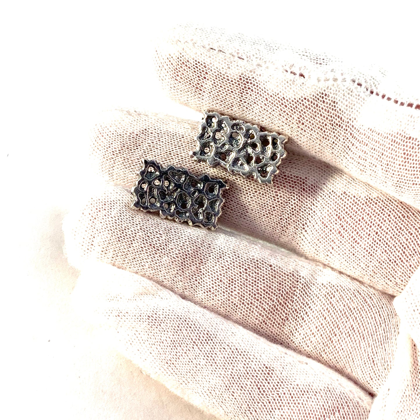 Martti Viikinniemi, Finland year 1970 Modernist Solid Silver Cufflinks.