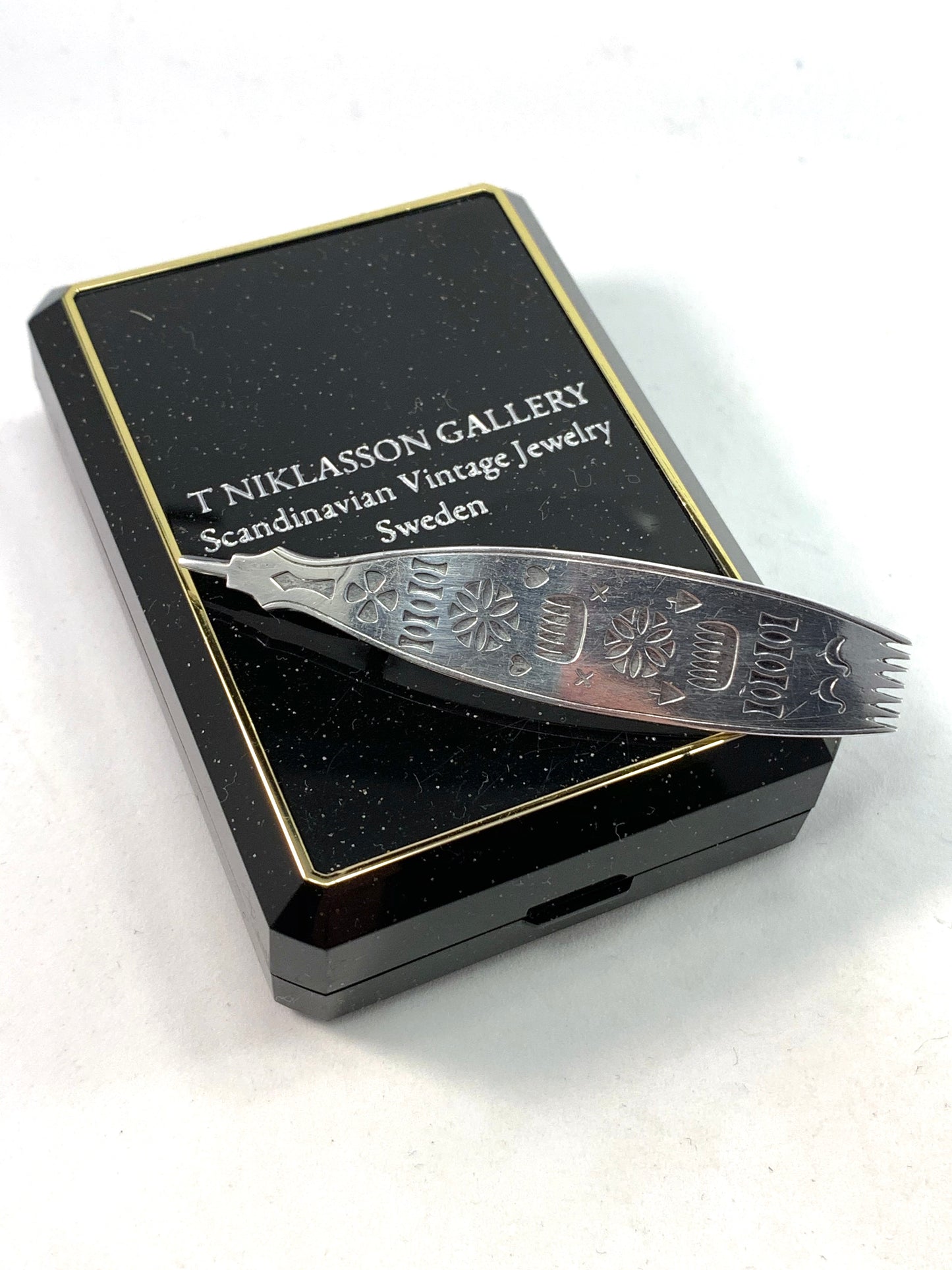 Royal Jeweller W A Bolin, Stockholm 1970 Sterling Silver Symbols Brooch.