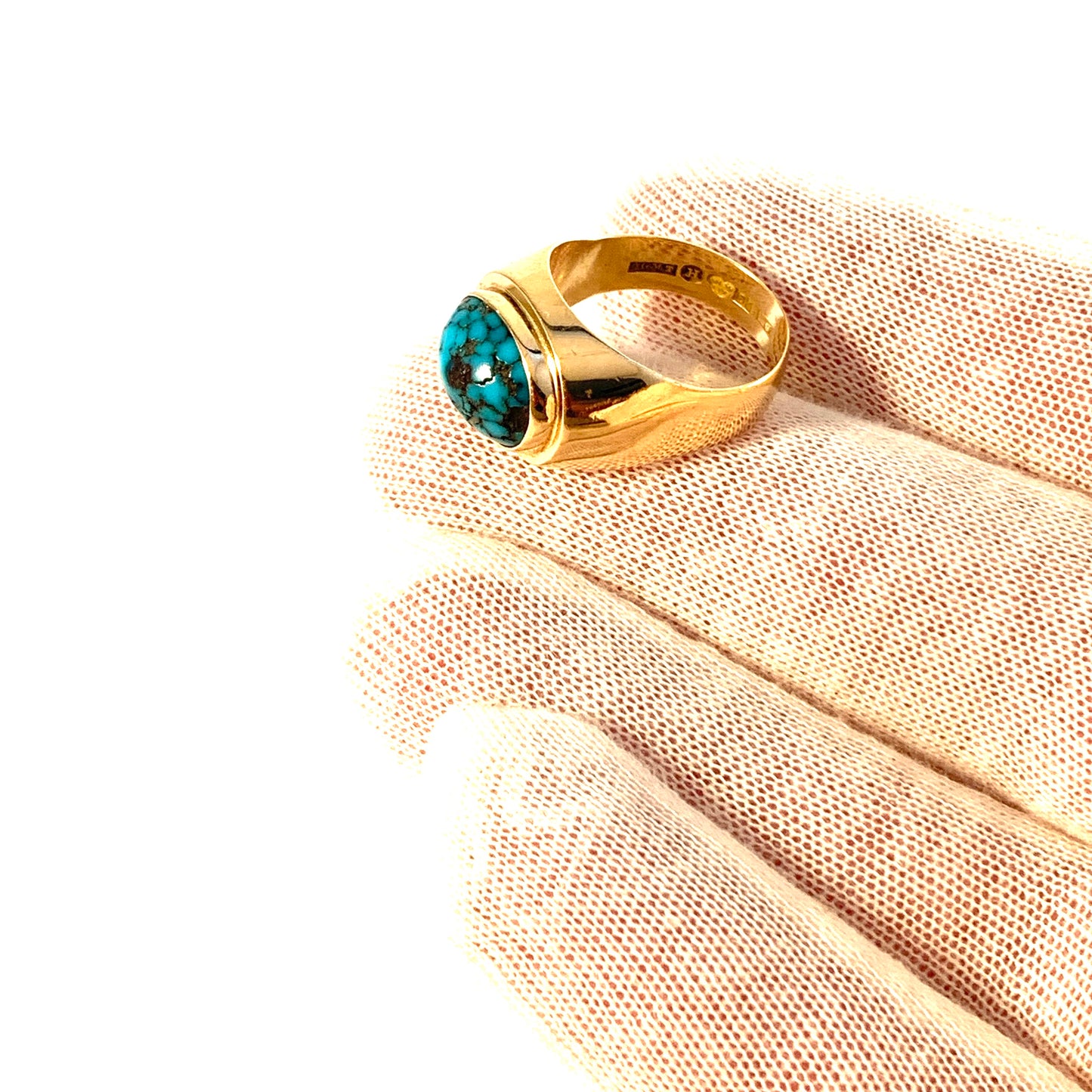 Olle Torrestad, Sweden 1962. Vintage 18k Gold Turquoise Ring.