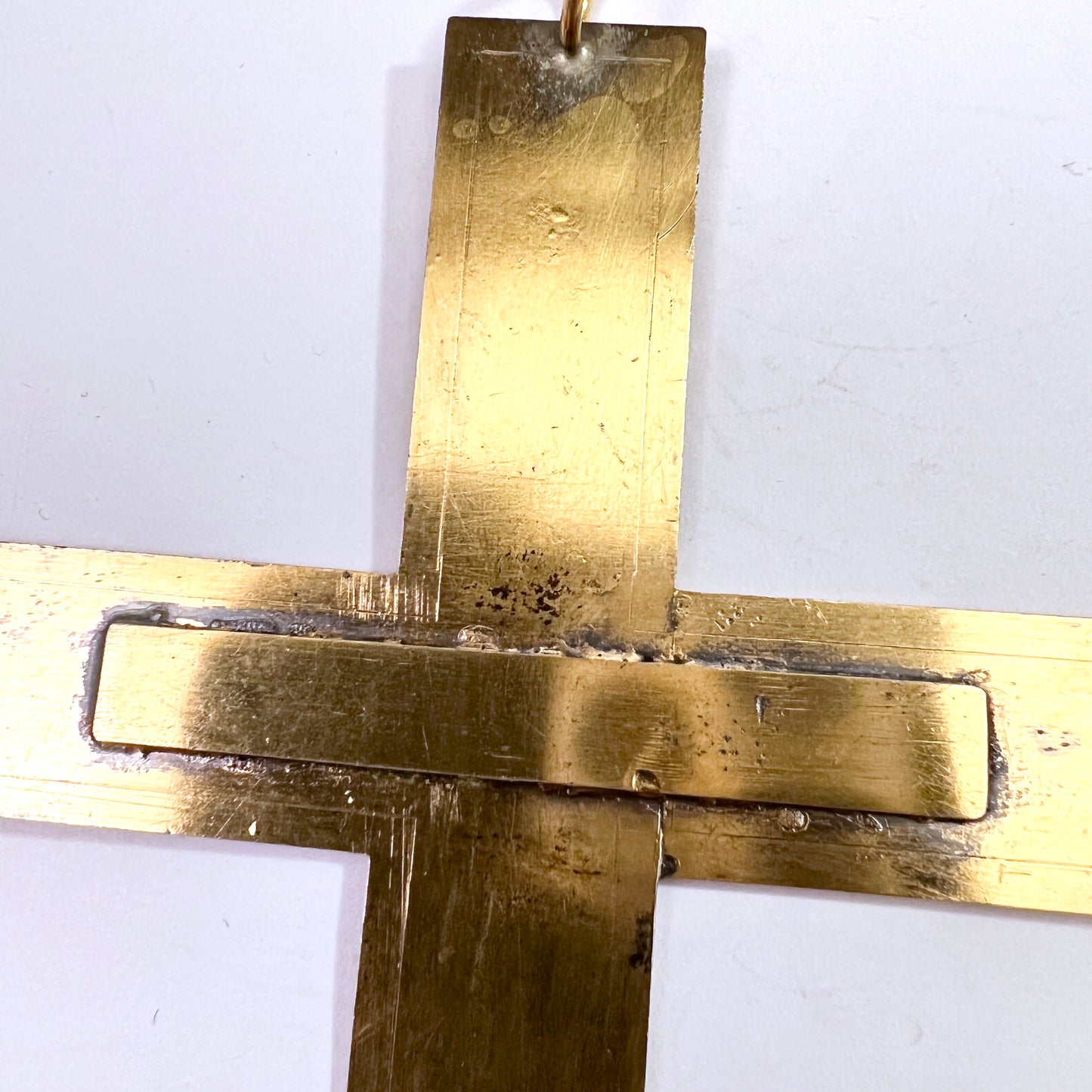 Sweden year 1884. Very Large Antique Solid Silver Cross Pendant.