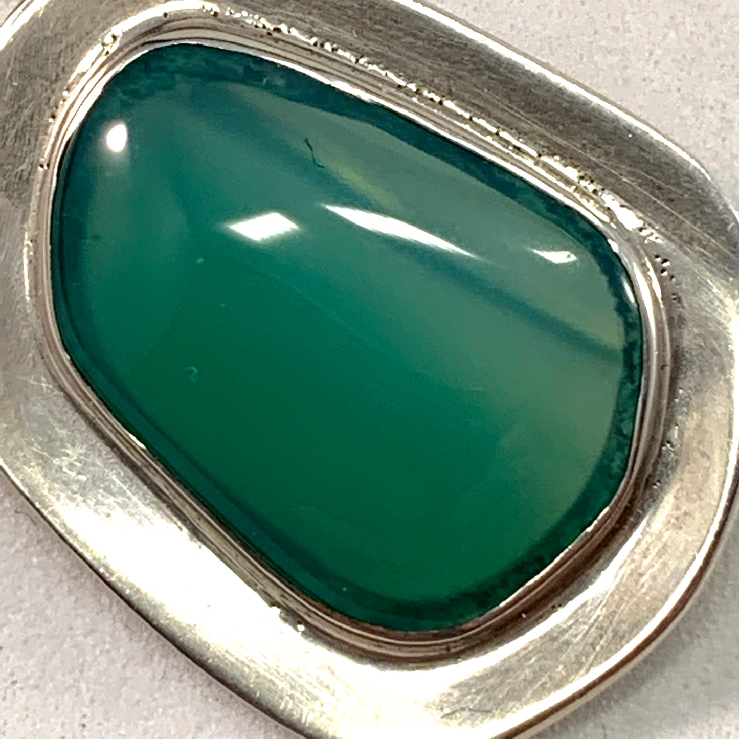 GUSSI, Sweden 1959 Mid Century Modern Sterling Silver Agate Brooch.