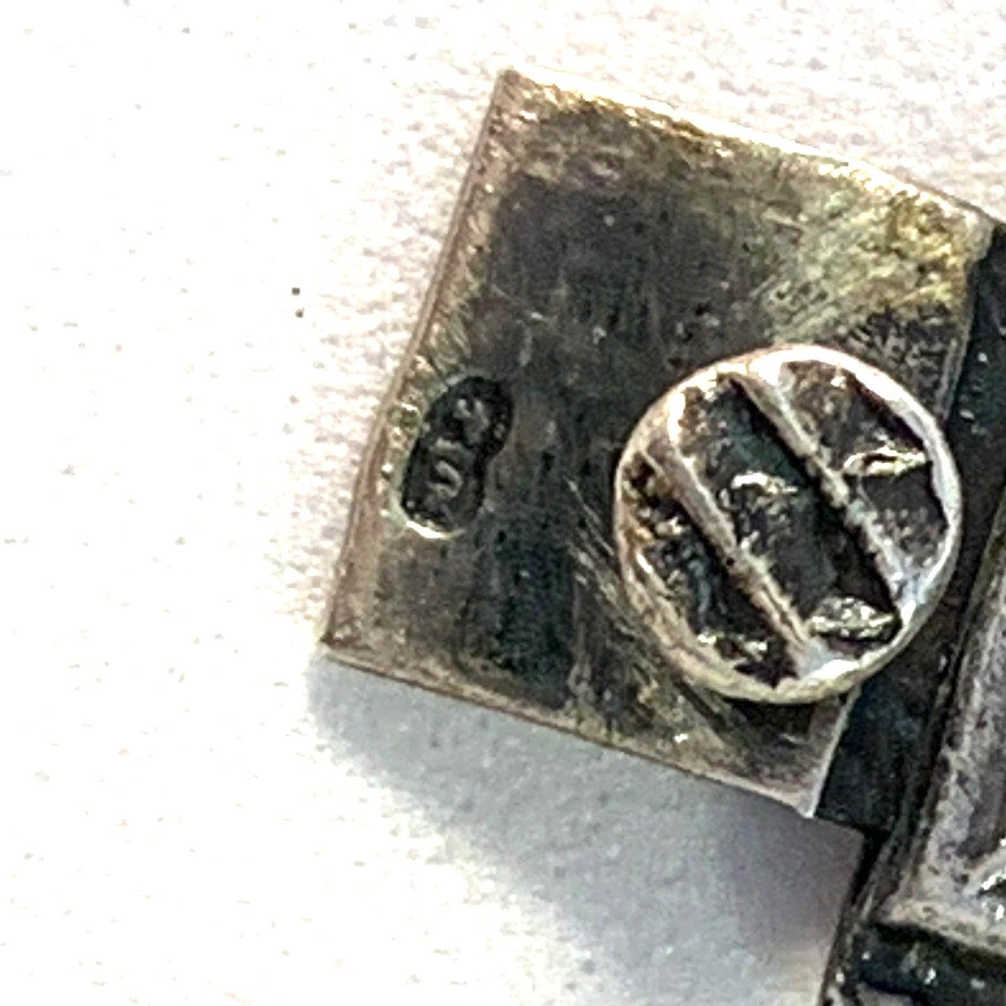 Egypt, Vintage Mid Century Solid Silver Faience Scarab Bracelet.