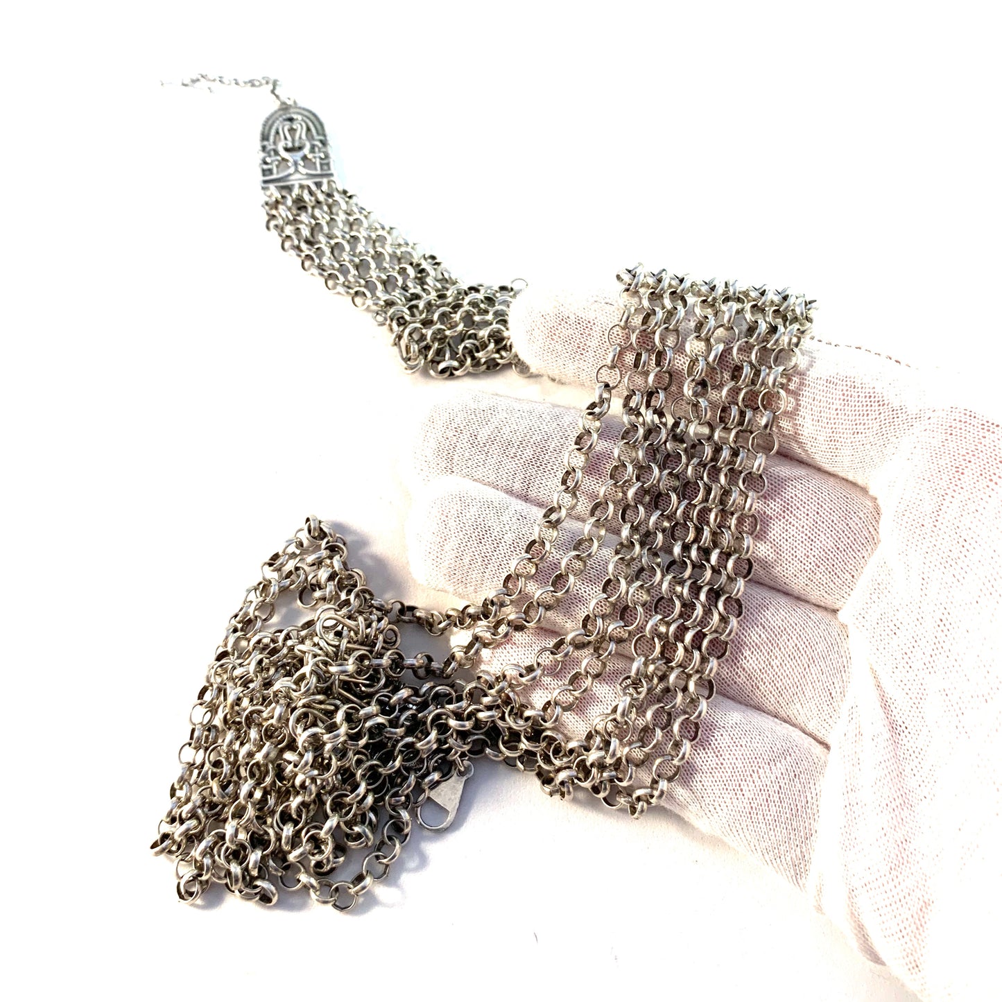 Kalevala Koru, Finland 1979 The Iconic Paradise Necklace. Massive 3.63oz Sterling Silver.