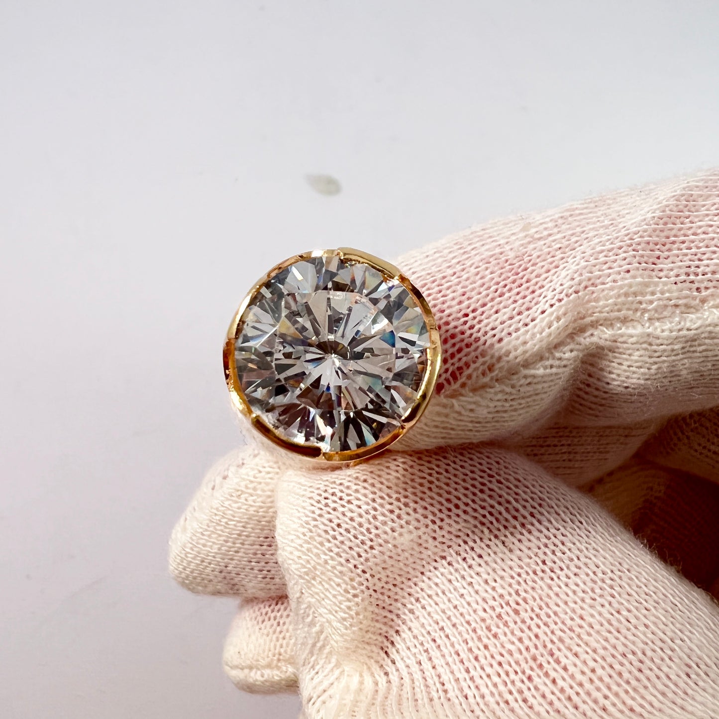 Sundell, Sweden 1967. Vintage Modernist 18k Gold Rock Crystal Ring.