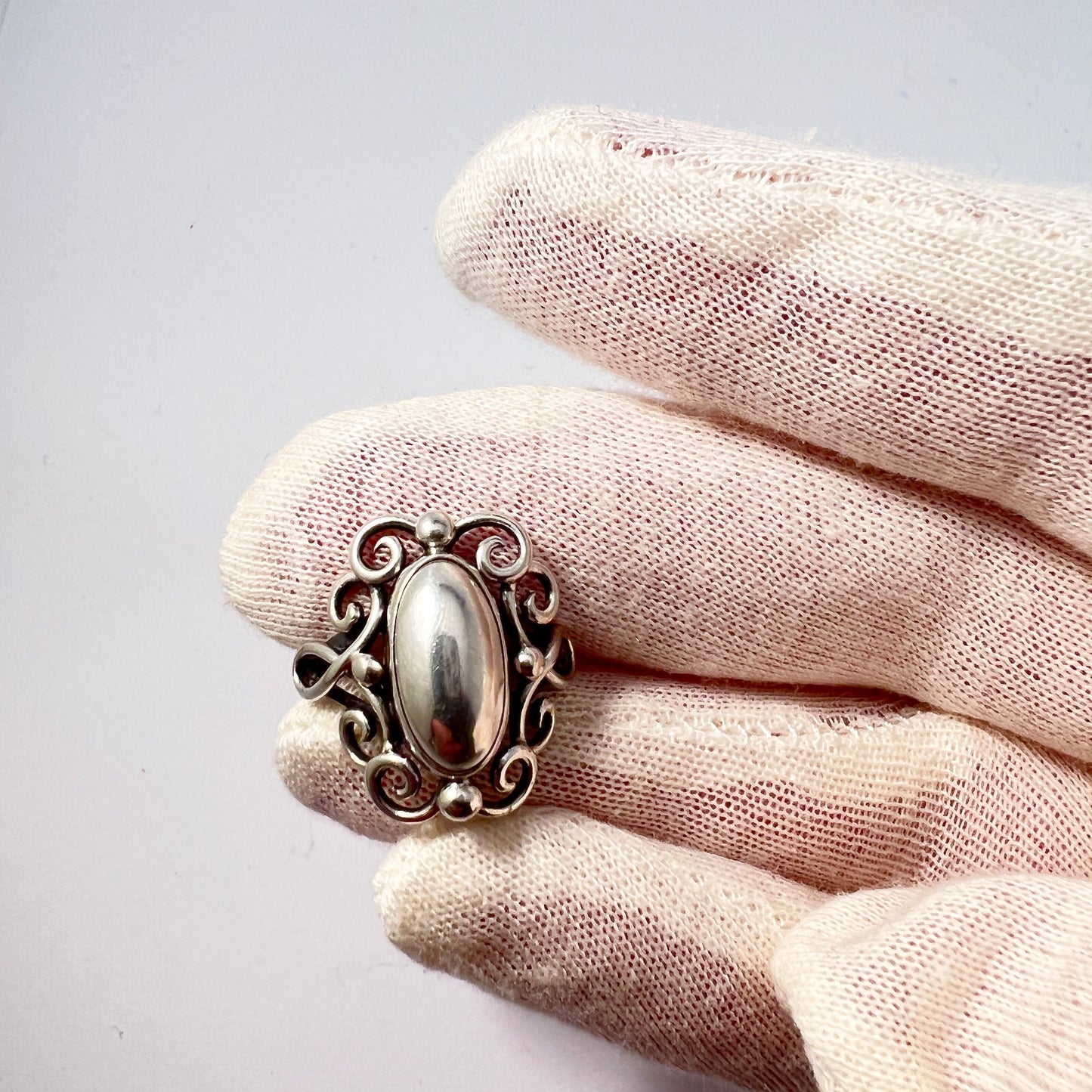 S Christian Fogh, Copenhagen, Denmark 1950s. Solid Silver Ring.