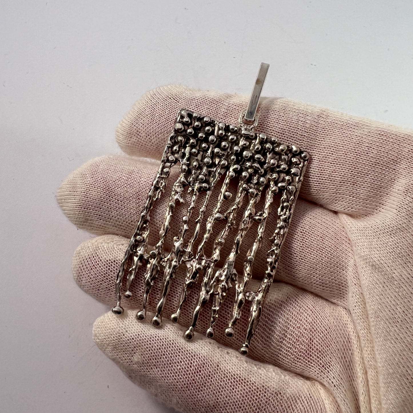 Bengt Hallberg, Sweden 1971. Large Sterling Silver Pendant.