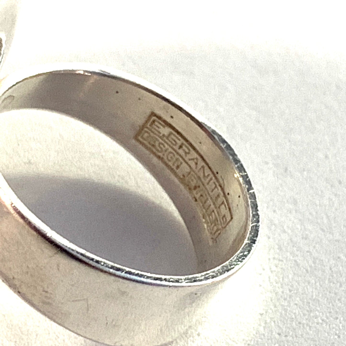 Erik Granit, Finland 1967 Sterling Silver Space Age Modernist Ring. Signed.