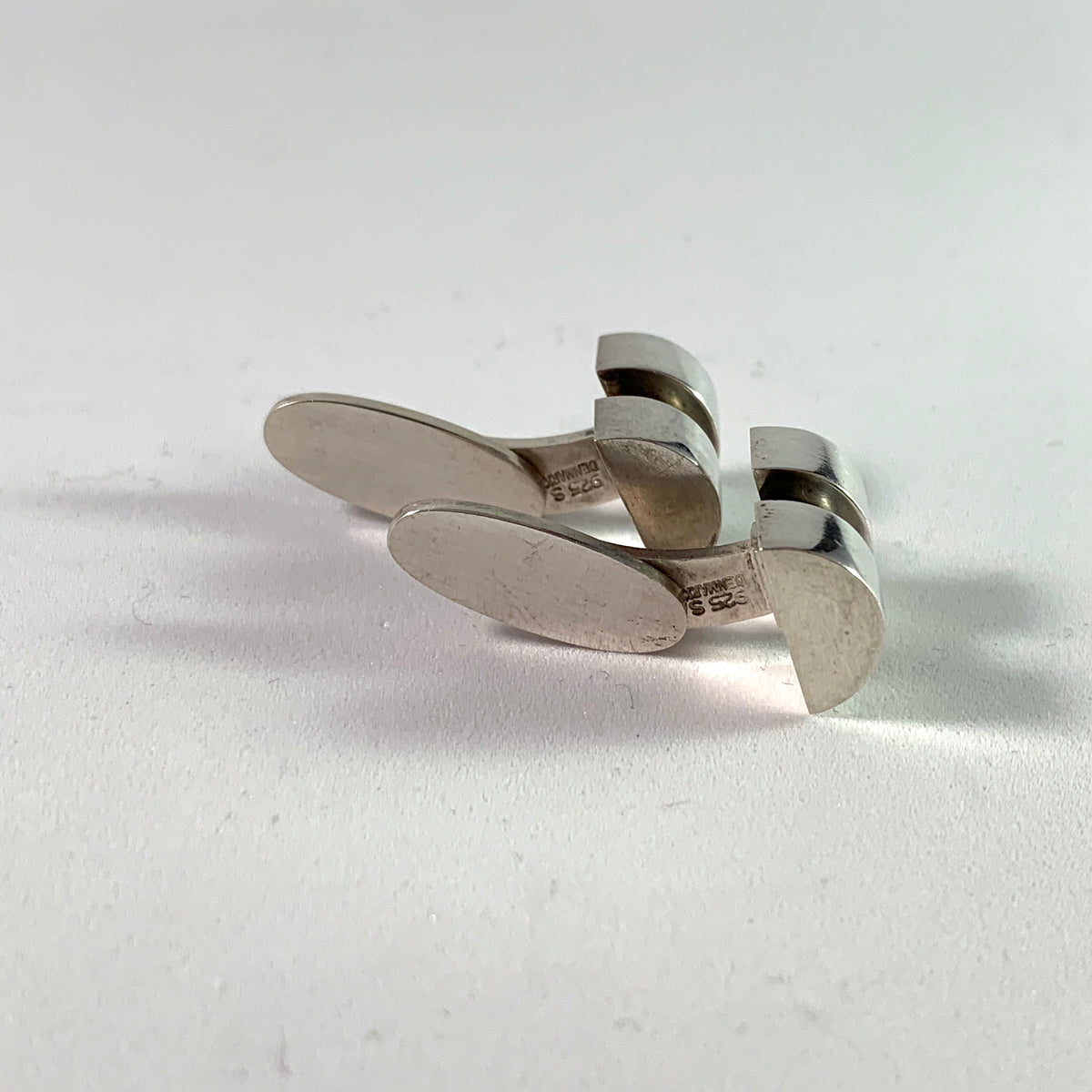 Georg Jensen, Copenhagen Sterling Silver Design no 67 by Sigvard Bernadotte Vintage Cufflinks