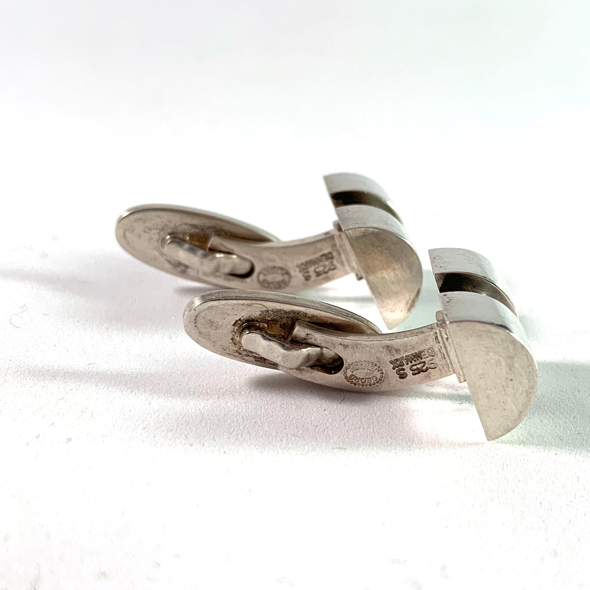 Georg Jensen, Copenhagen Sterling Silver Design no 67 by Sigvard Bernadotte Vintage Cufflinks