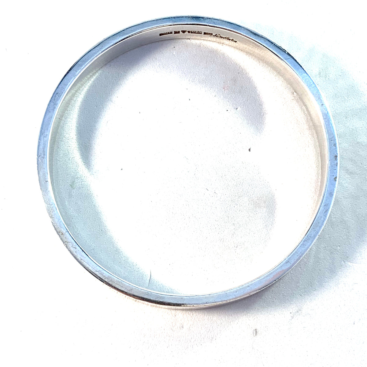 Magnus G:son Liedholm, Sweden Vintage Chunky Sterling Silver Hand Hammered Bangle Bracelet.
