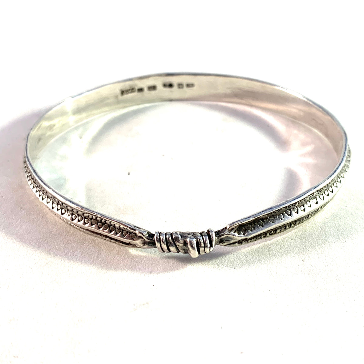 Bengt Hallberg, Sweden Vintage Sterling Silver Viking Copy Bangle Bracelet.