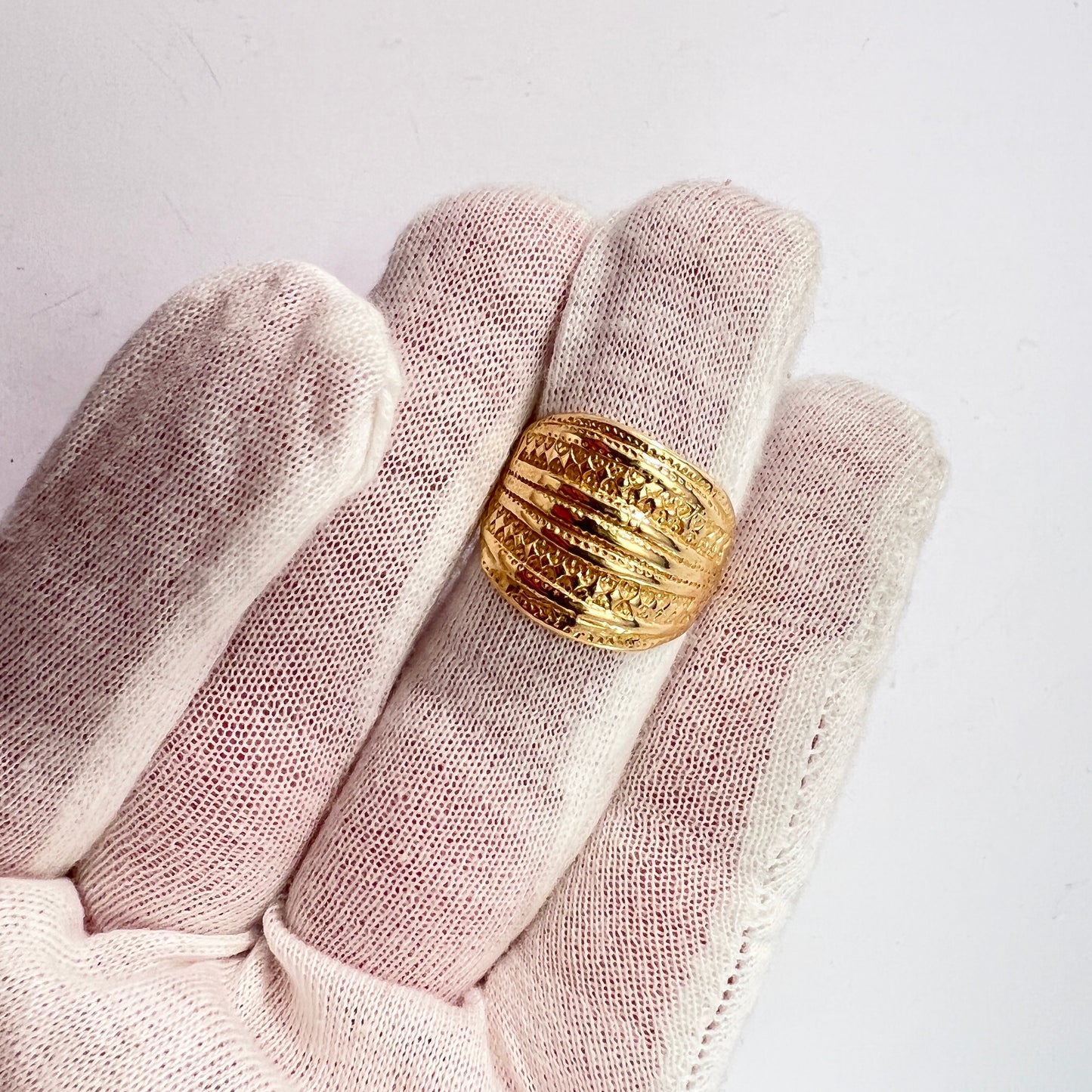 Sweden 1991. Vintage 18k Gold Viking Copy Men's Ring