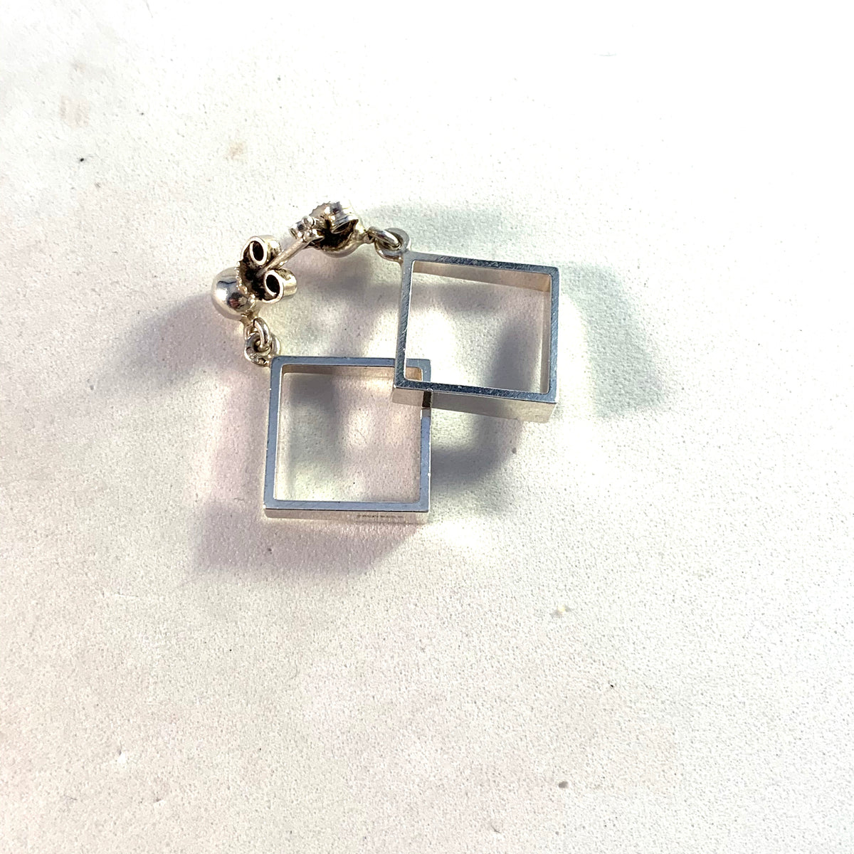 Niels Erik From, Denmark 1950s Mid Century Modern Sterling Silver Earrings.