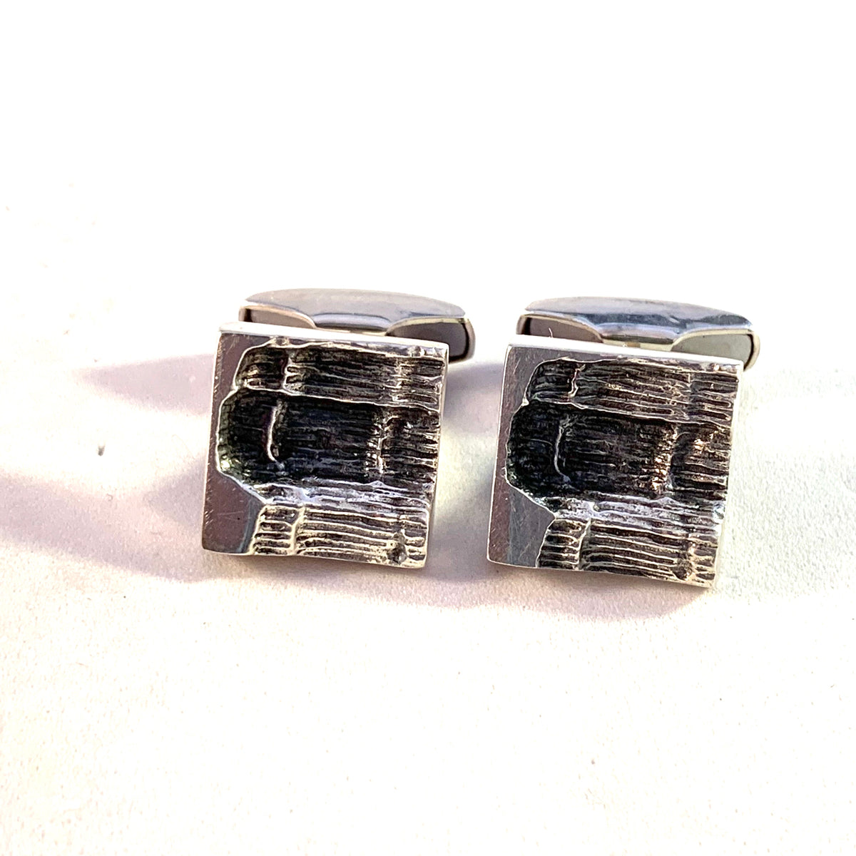 Martti Viikinniemi, Finland 1971 Modernist Sold Silver Cufflinks