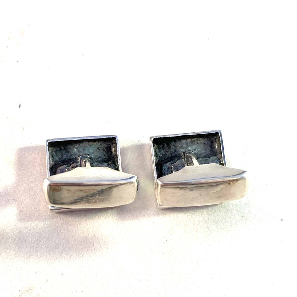 Martti Viikinniemi, Finland 1971 Modernist Sold Silver Cufflinks