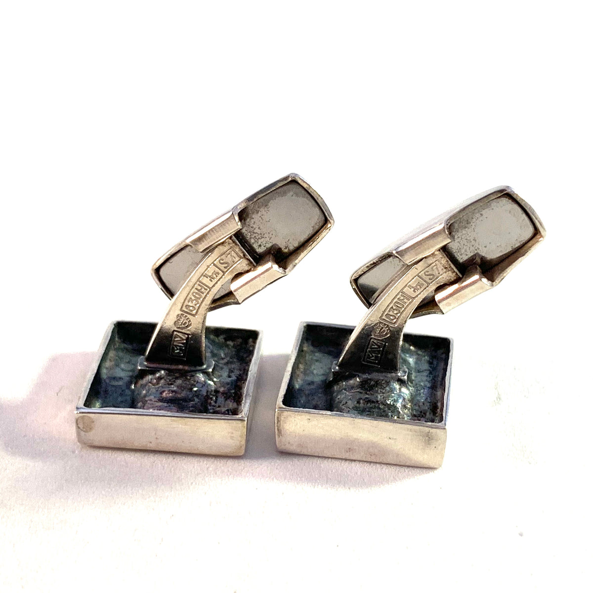 Martti Viikinniemi, Finland 1971 Modernist Sold Silver Cufflinks