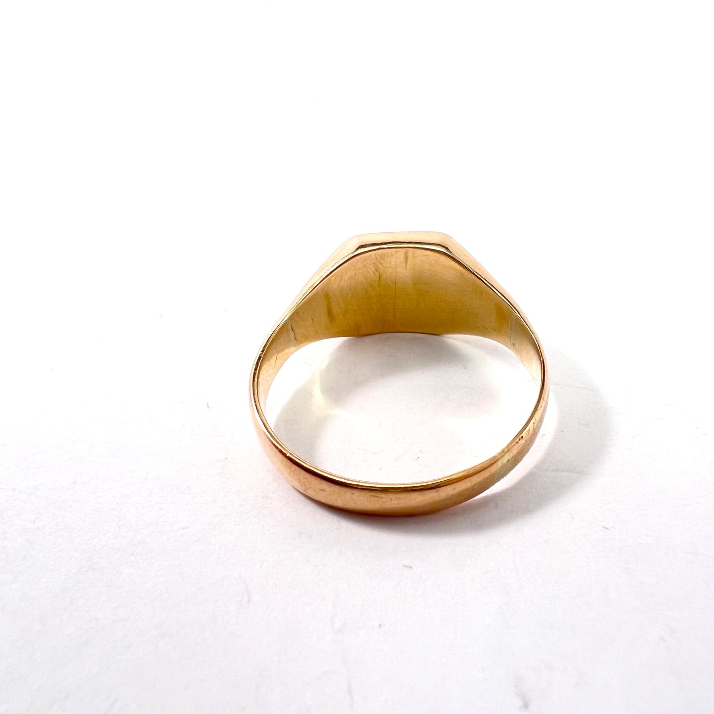 Erik Samuelson, Sweden 1933. Vintage 18k Gold Bloodstone Men's Signet Ring.