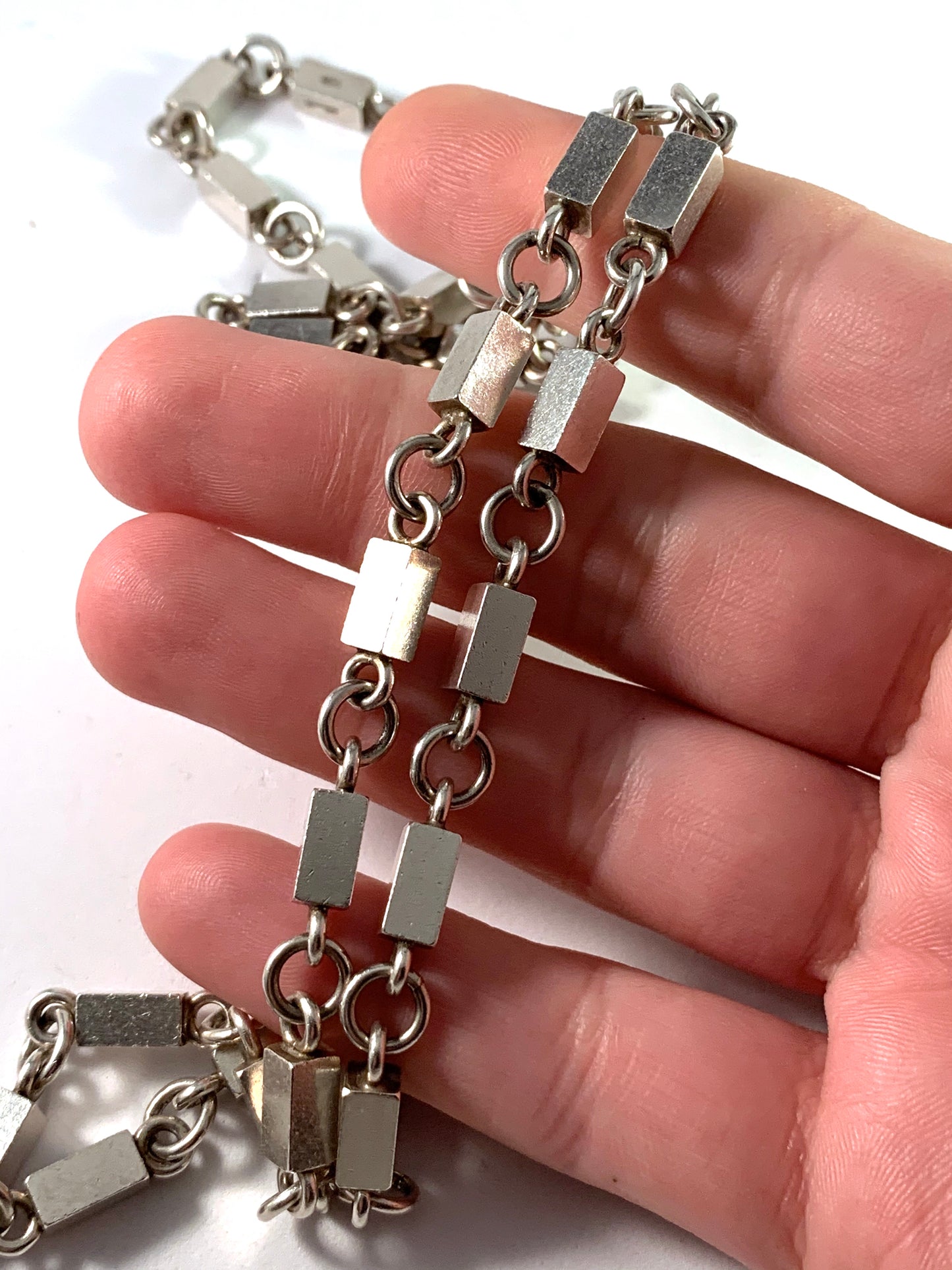 Albrechtsson, Sweden. Massive 4.19oz Vintage Sterling Silver Necklace. Signed