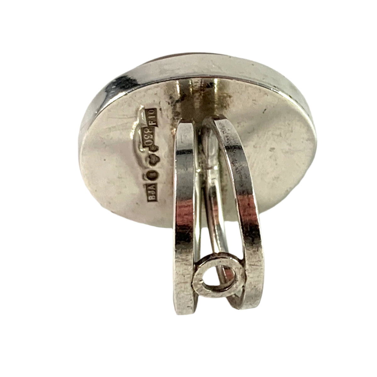 Bengt J Andersson, Sweden year 1980 Bold Modernist Sterling Silver Agate Ring.