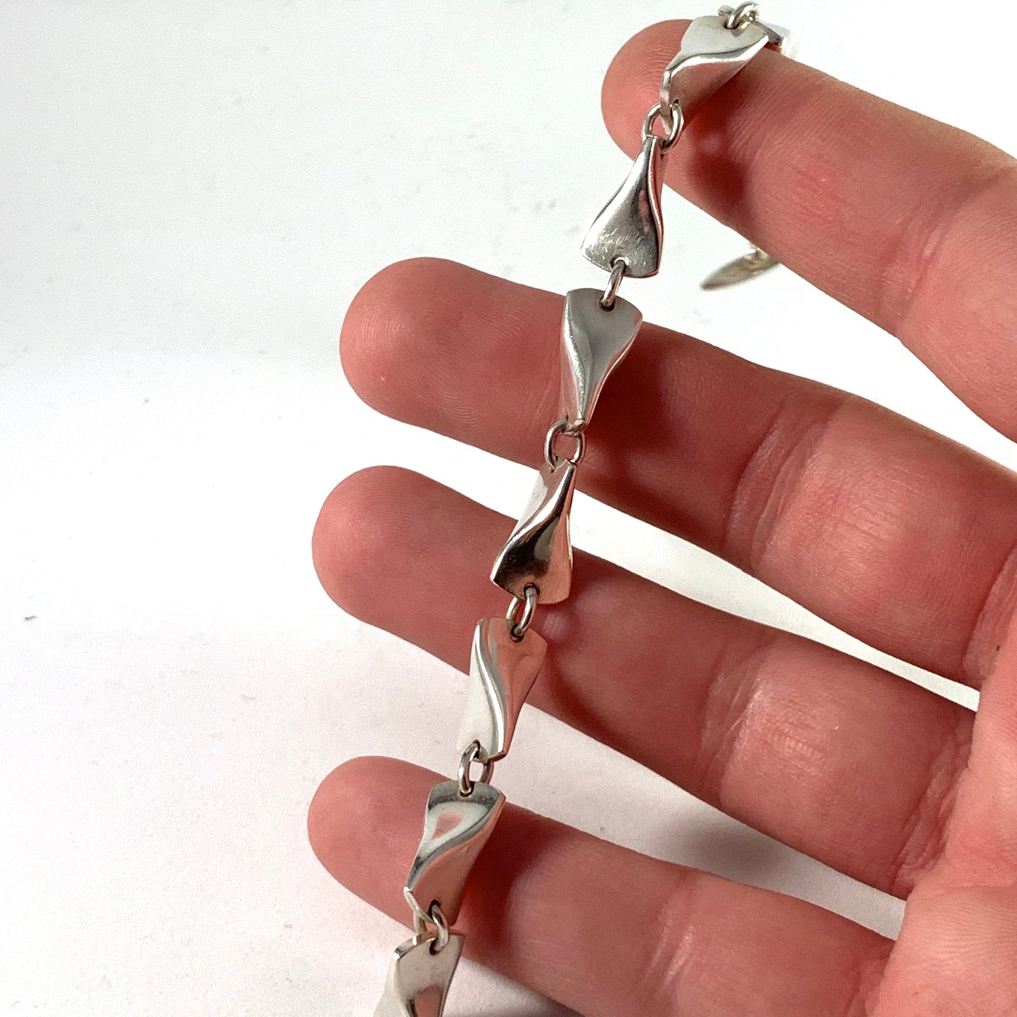 Georg Jensen, designer Edvard Kindt-Larsen Denmark Mid Century Sterling Silver Bracelet. 104A "Butterfly"