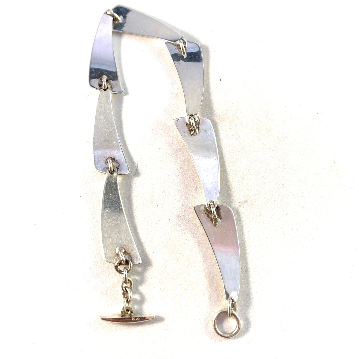 Hermann Siersbol, Denmark 1960s Modernist Sterling Silver Link Bracelet.