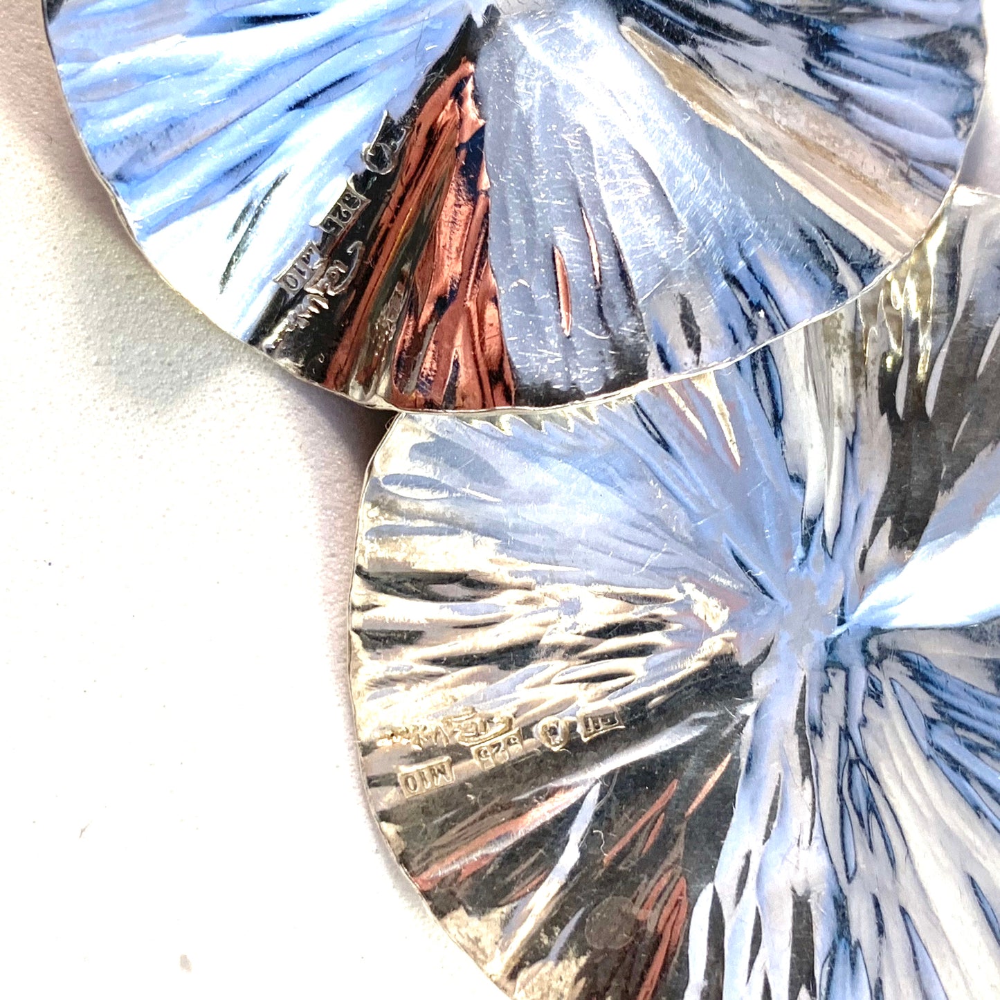 Rey Urban, Sweden Large Vintage Sterling Silver Earrings. Signed