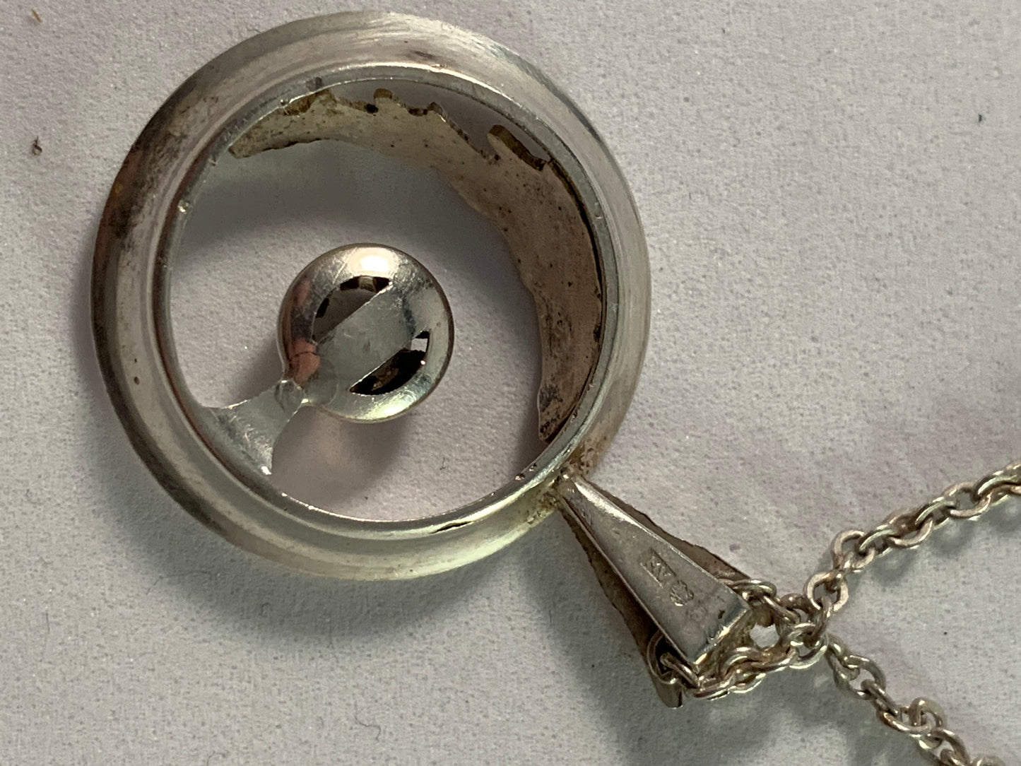 Martti Viikinniemi 1960 年代フィンランド 830 シルバー ロック クリスタル ネックレス。