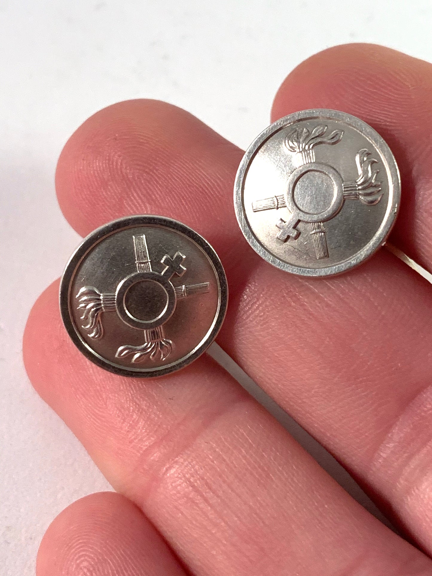Borgila, Stockholm 1953 Novelty Venus Torch Symbol Sterling Cufflinks.