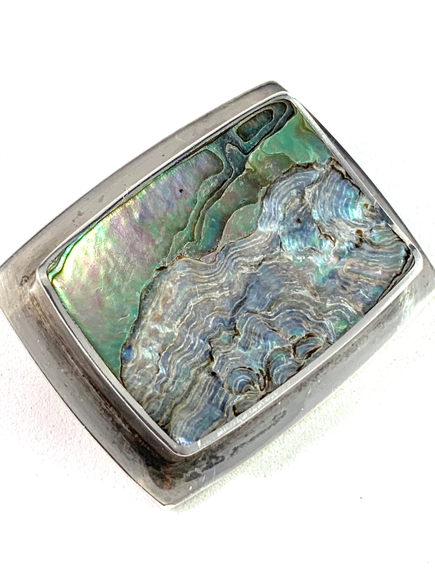 Palle Bisgaard, Denmark 1960s Sterling Silver Abalone Brooch.