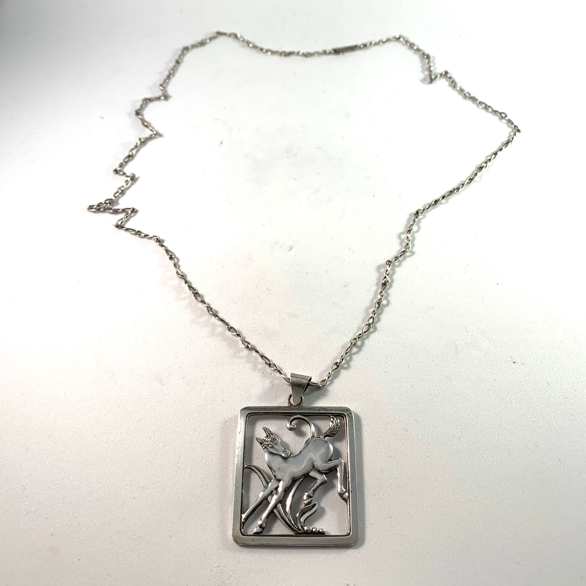 Munksgaard Denmark 1970-73 Solid Silver Necklace. Design 240