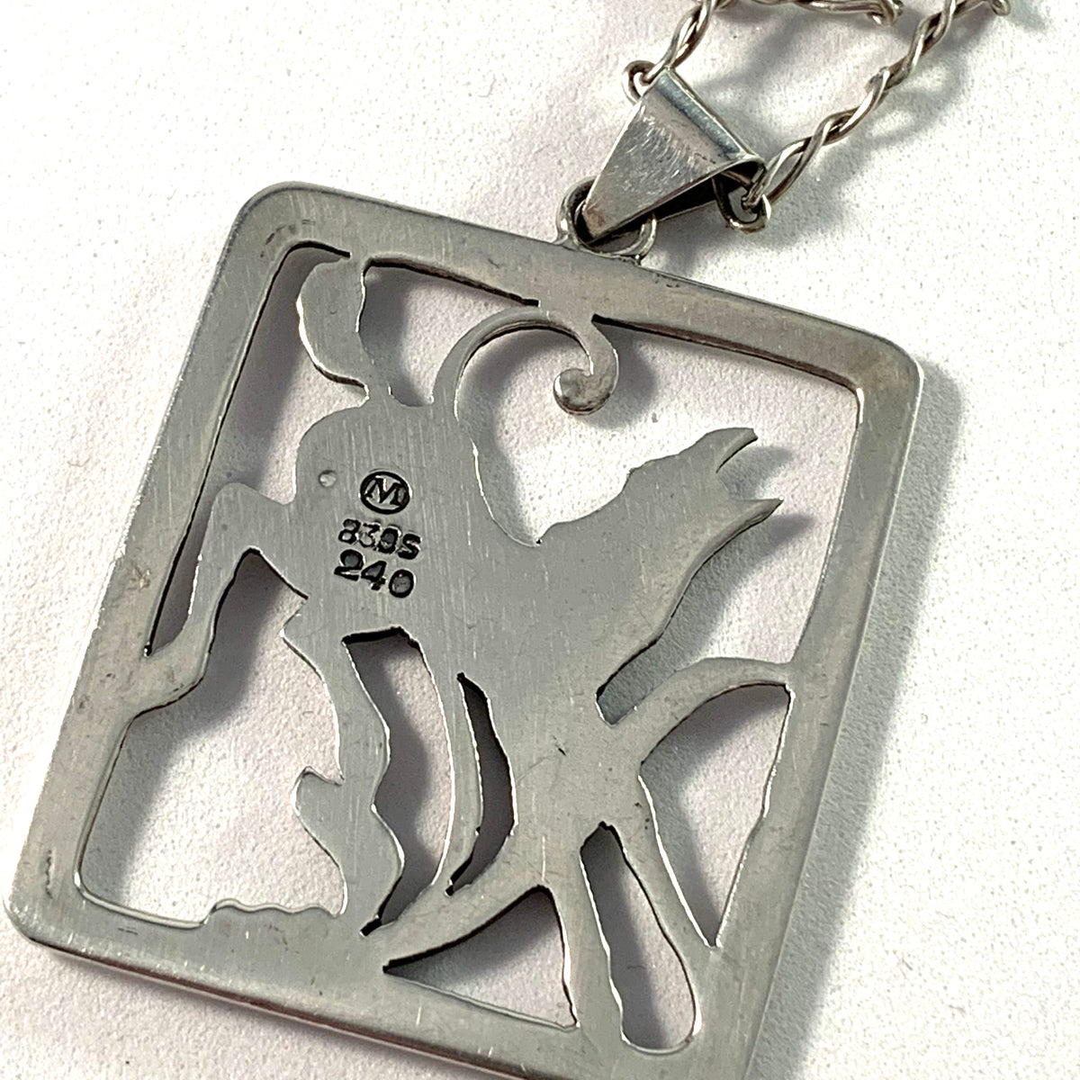 Munksgaard Denmark 1970-73 Solid Silver Necklace. Design 240