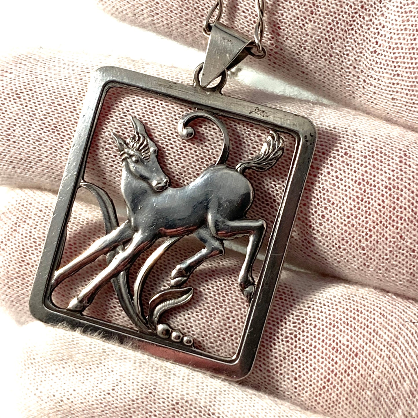 Munksgaard Denmark 1970-73 Solid Silver Necklace. Design 240