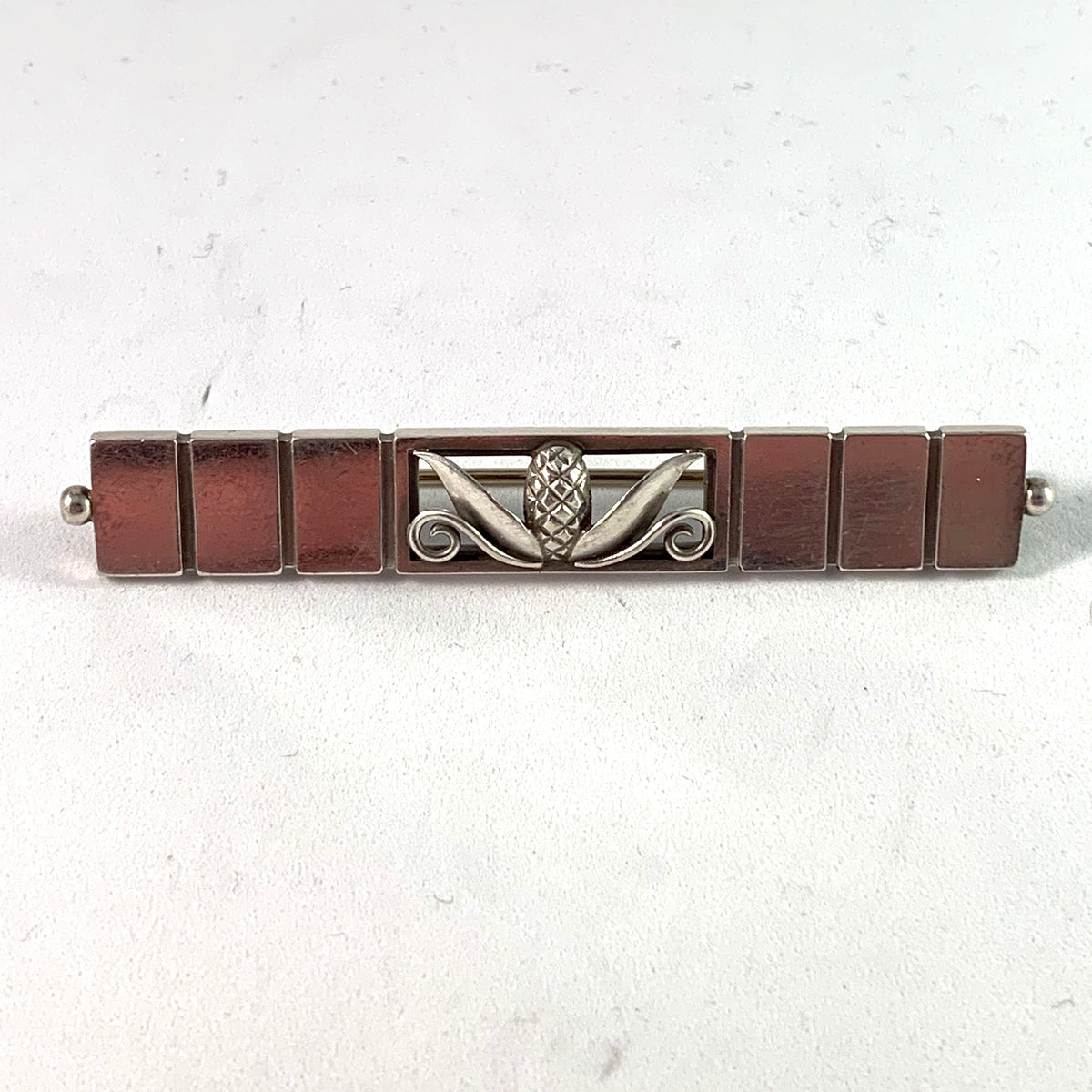 Georg Jensen, 1933-45 Sterling Acorn Design 216B Art Deco Brooch