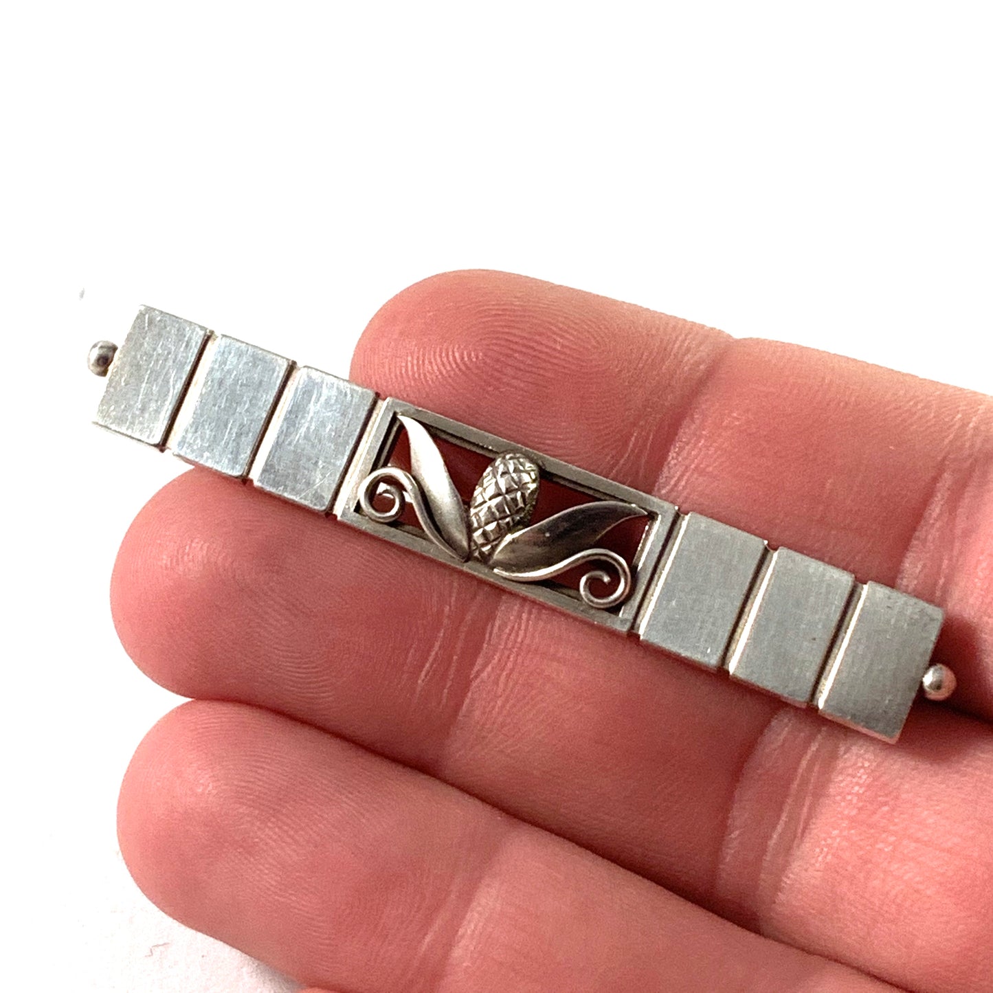 Georg Jensen, 1933-45 Sterling Acorn Design 216B Art Deco Brooch